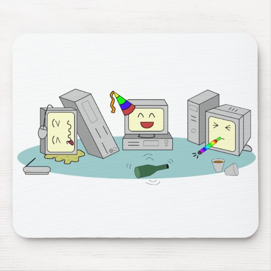 Tapis De Souris Jeu d'ordinateur de partie de LAN Geeky (Devant)