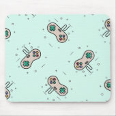 Tapis De Souris Jeu gris joystick sur bleu (Devant)