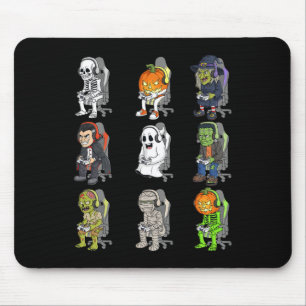 Tapis De Souris Jeu Halloween Skeleton Vampire Gamer Zombie Boy