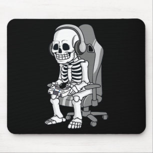 Tapis De Souris Jeu Halloween Squelette Effrayant Joueur Garçons E