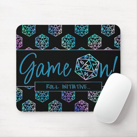 Tapis De Souris Jeu Hologramme D20 sur | Imaginaire RPG Roll Initi (Avec souris)
