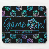 Tapis De Souris Jeu Hologramme D20 sur | Imaginaire RPG Roll Initi (Devant)