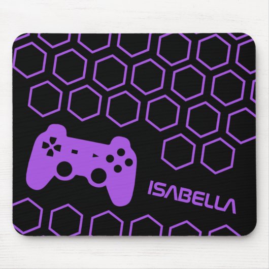 Tapis De Souris Jeu Hot Purple Jeu Nom Personnalisé (Devant)