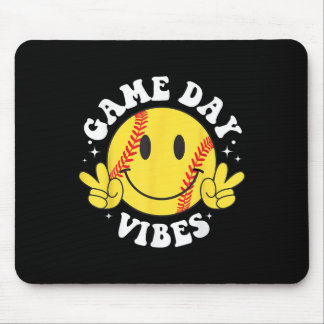 Tapis De Souris Jeu Jour Vibes Smile Face Softball maman maman soe