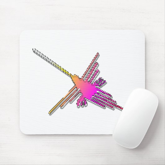 Tapis De Souris Jeu Vidéo 8 bits Retro Lignes Nazca Colibri (Avec souris)