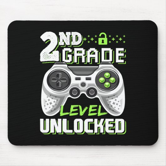 Tapis De Souris Jeu Vidéo Déverrouillé De 2E Année À L'École (Devant)