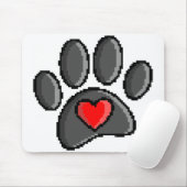 Tapis De Souris Jeu vidéo Retro 80s 8 bits Pixel Art Chien Paw (Avec souris)