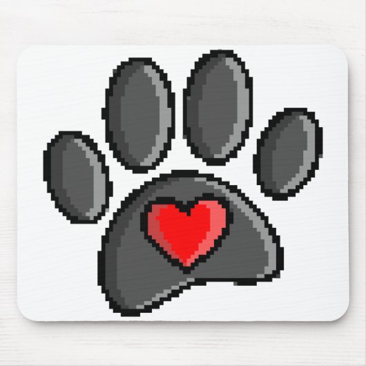 Tapis De Souris Jeu vidéo Retro 80s 8 bits Pixel Art Chien Paw (Devant)
