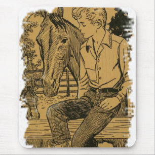 Tapis De Souris Jeune cowboy et son cheval