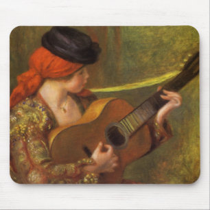 Tapis De Souris Jeune Espagnole avec guitare par Pierre Renoir