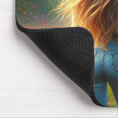 Tapis De Souris Jeune Femme Dans Le Champ De Tulipe (Coin)