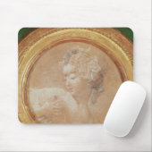 Tapis De Souris Jeune fille serrant son sein (Avec souris)