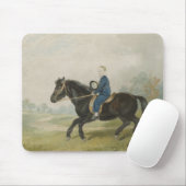 Tapis De Souris Jeune garçon faisant l'équation d'un poney (par Pe (Avec souris)