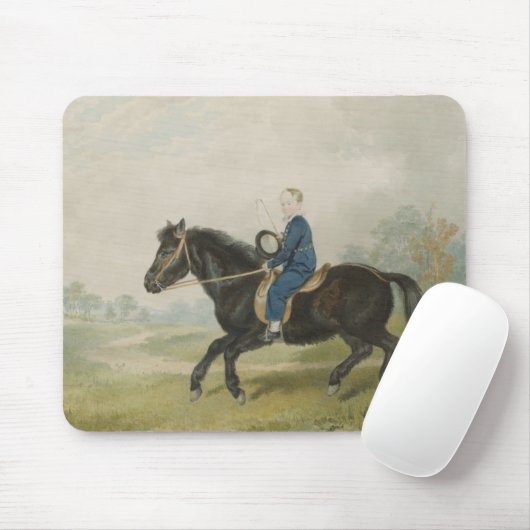 Tapis De Souris Jeune garçon faisant l'équation d'un poney (par Pe (Avec souris)