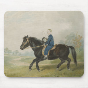 Tapis De Souris Jeune garçon faisant l'équation d'un poney (par Pe