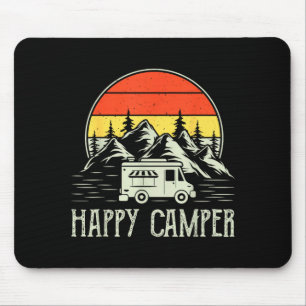 Tapis De Souris Jeune garçon tout heureux de camper drôle van de c