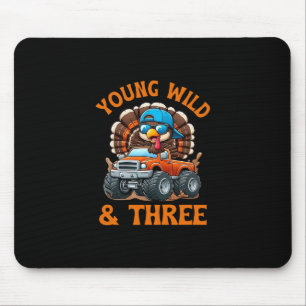 Tapis De Souris Jeune Sauvage Et Trois 3e Anniversaire Monster Tru
