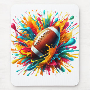 Tapis De Souris Jeux de balle de sport modernes colorés éclaboussé