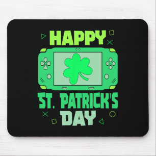 Tapis De Souris Jeux Vidéo Joueur Trèfle Chanceux Saint-Patrick