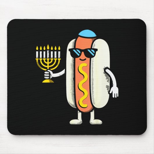 Tapis De Souris Jewish Pjs Hotdog Funny Food Hanukkah Pajamas Chan (Devant)