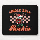 Tapis De Souris Jingle Bell Rocking Christmas Elf Rock N Roll Guit (Devant)