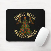 Tapis De Souris Jingle Bells Shotgun Shells Funny Hunting Christma (Avec souris)