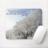 Tapis De Souris Job 37:6 Paysage hivernal inspiré Mousepad (Avec souris)