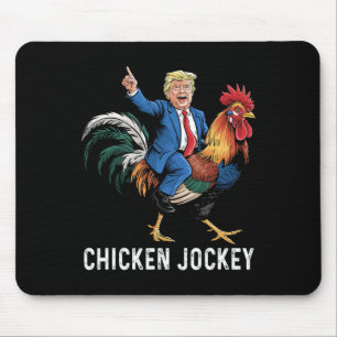 Tapis De Souris Jockey de poulet Trump drôle Mème Surreal Humour T