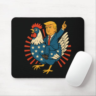 Tapis De Souris Jockey de poulet Trump Mème amusant
