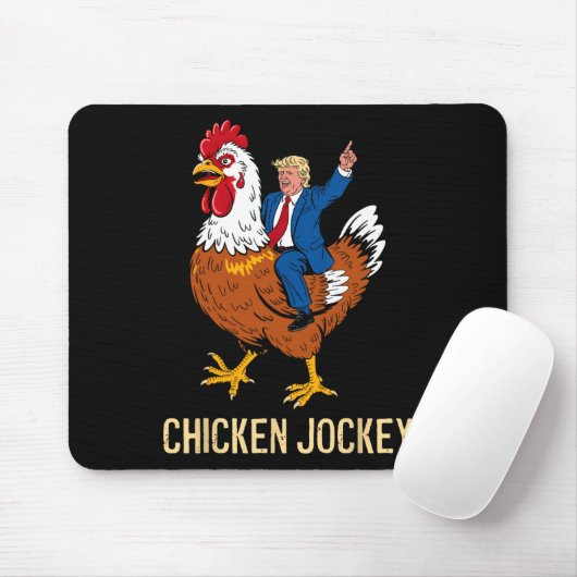 Tapis De Souris Jockey de poulet Trump Mème amusant 9 (Avec souris)
