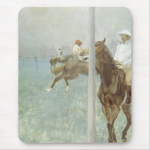 Tapis De Souris Jockeys avant la course par Edgar Degas
