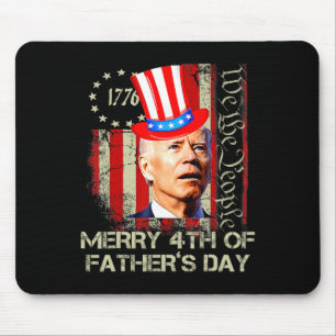 Tapis De Souris Joe Biden drôle 4 juillet Joyeux 4 de la fête des