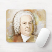 Tapis De Souris Johann Sebastian Bach Portrait en beige (Avec souris)
