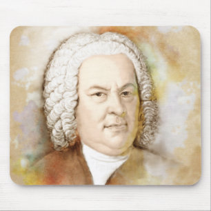 Tapis De Souris Johann Sebastian Bach Portrait en beige