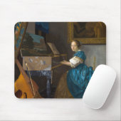 Tapis De Souris Johannes Vermeer - Lady assise à une virginale (Avec souris)