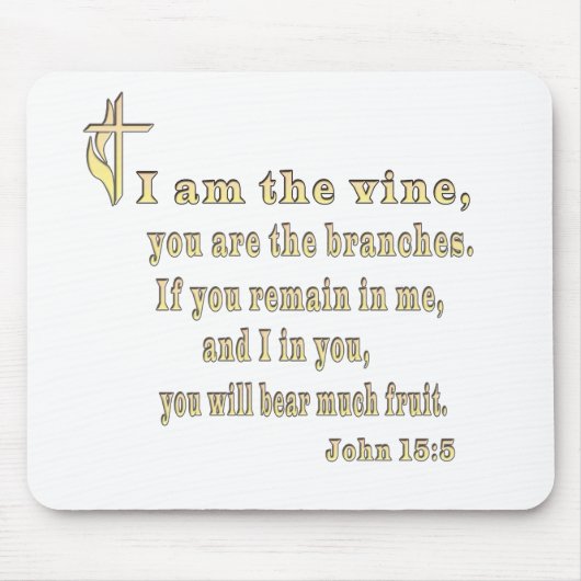 Tapis De Souris John 15:5 vêtements et plus (Devant)
