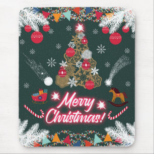 Tapis De Souris Joie à feuillage persistant de Noël