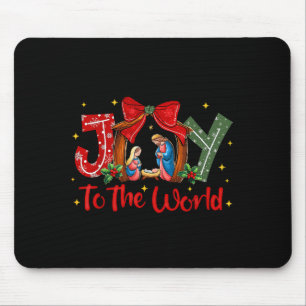 Tapis De Souris Joie au monde de Noël Scène de la Nativité chrétie