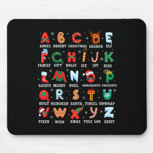 Tapis De Souris Joli Alphabet de Noël Kindergarten Thé préscolaire