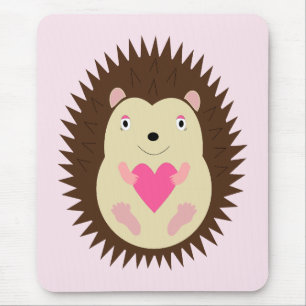 Tapis De Souris Joli bébé hérisson rose fille