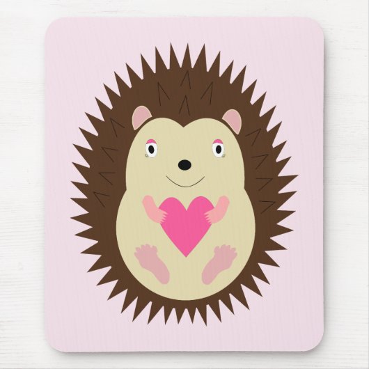 Tapis De Souris Joli bébé hérisson rose fille (Devant)