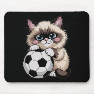 Tapis De Souris Joli Birman de football Just Girl qui aime les cha