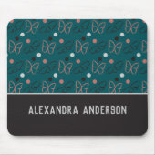 Tapis De Souris Joli bleu gris/gris Motif d'art papillon (Devant)