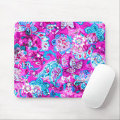 Tapis De Souris Joli bleu rose fleurs motif (Avec souris)