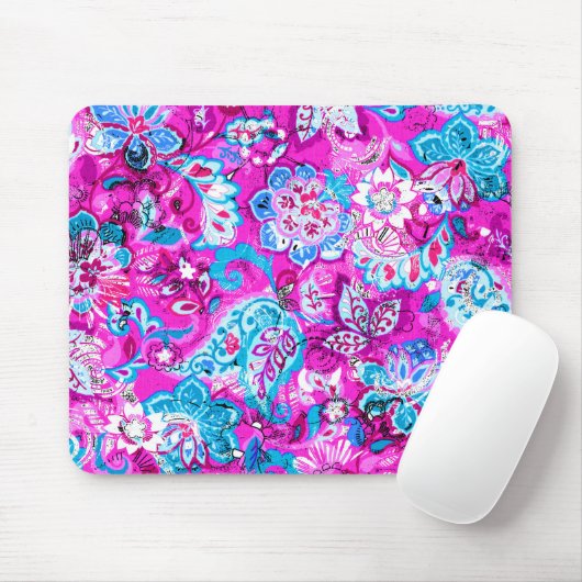 Tapis De Souris Joli bleu rose fleurs motif (Avec souris)