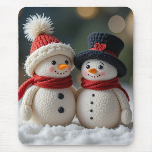 Tapis De Souris joli bonhomme de neige ensemble