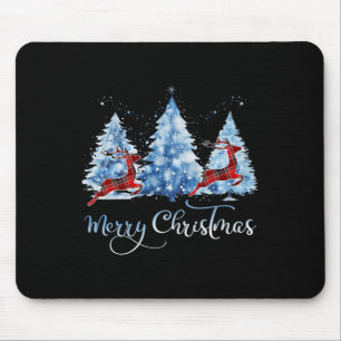 Tapis De Souris Joli Buffalo Plaid Reindeer Joyeux Christ