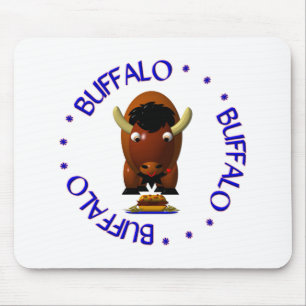 Tapis De Souris Joli buffle avec du boeuf sur Weck et des ailes de