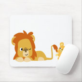 Tapis De Souris Joli caricature Lion Papa et Cub Mousepad (Avec souris)