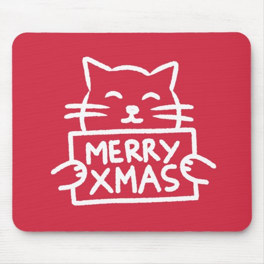 Tapis De Souris Joli Chat Joyeux Noël (Devant)